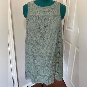 Speechless Women’s XL Gray Lace Sleeveless Round Neck Mini Short Dress